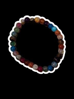 Rainbow Gems Y2K Stackable Braclet Natural Boho Crystals